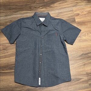Kids Casual Gray Button Down Shirt